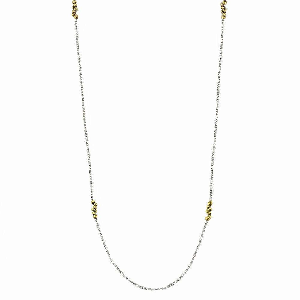 Waxing Poetic Granulated Minuet Chain - Sterling Silver and Brass - 81cm
